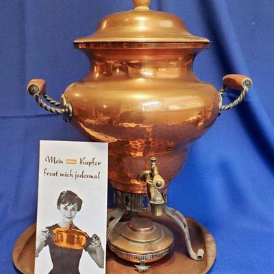 Lot 87: Vintage Stockli Copper Samovar $90