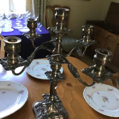 Pair of Silver Plated Candelabras