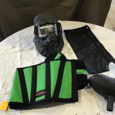 #s20.  Paintball face guard, bone protector, bag and loader