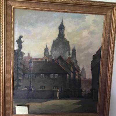 Oil painting Church in Dresden Germany