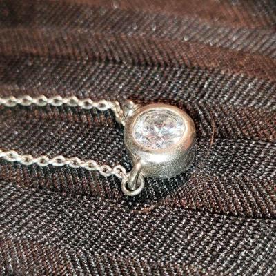 Sterling Solitare CZ necklace
