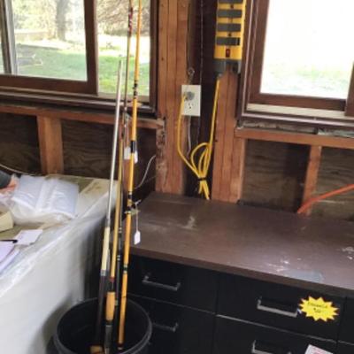 #s52. Four fishing rods: Garcia, eagle claw, StarFire and miscellaneous