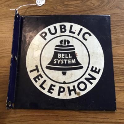 #a94.  Vintage bell telephone sign-double-sided
