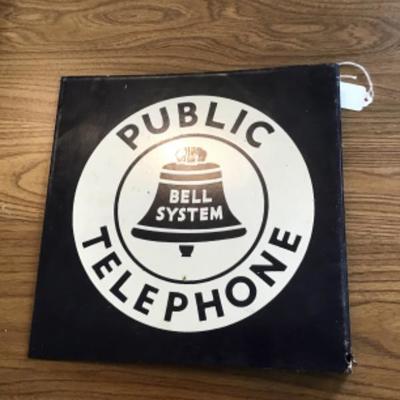 #a94.  Vintage bell telephone sign-double-sided