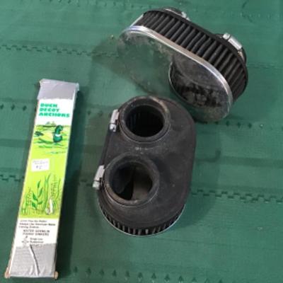 #a98.  Vintage duck decoy weights and filters