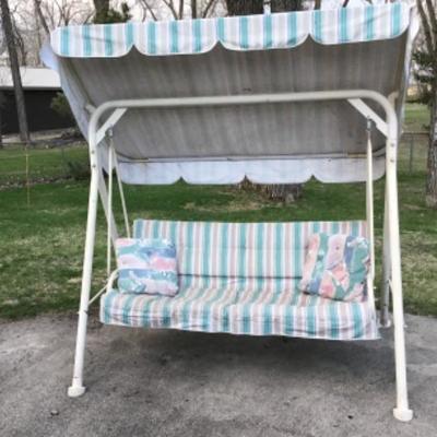 #a146.  Porch swing with canopy