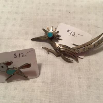 #z27.  Road runner pins with turquoise accent