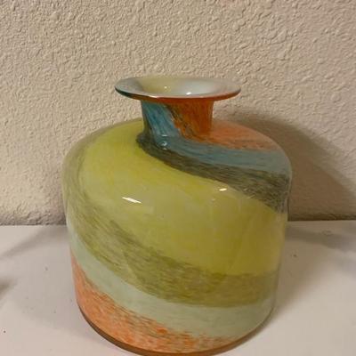 Vintage Art Glass Floor Vase