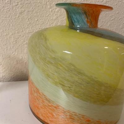 Vintage Art Glass Floor Vase
