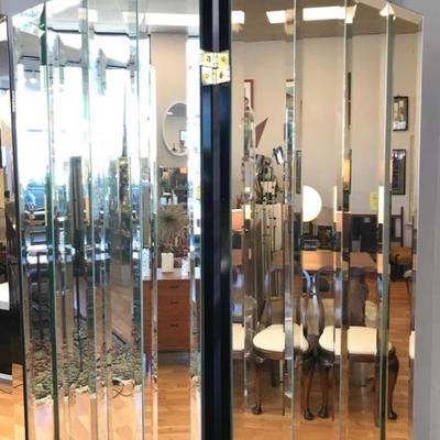 Old Hollywood Regency Mirrored floor screen 