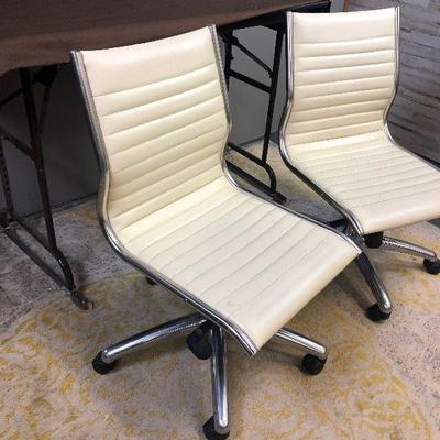 Lot #3 2 Matching GLOBAL ALLIES white MCM office