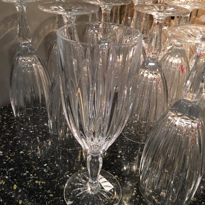 12 crystal champagne glasses