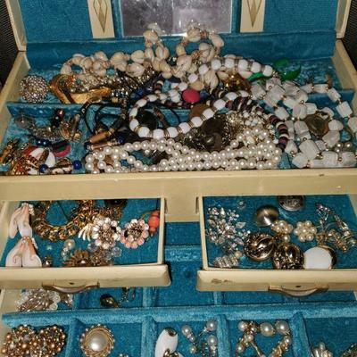 Antique Jewelry and Jewelry Box  