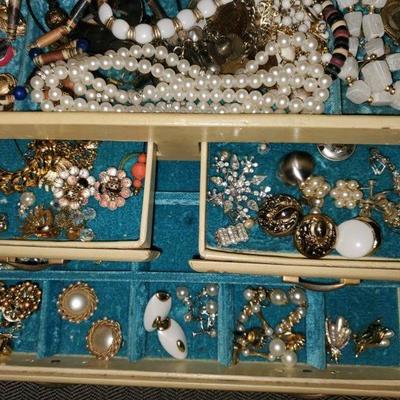 Antique Jewelry and Jewelry Box  