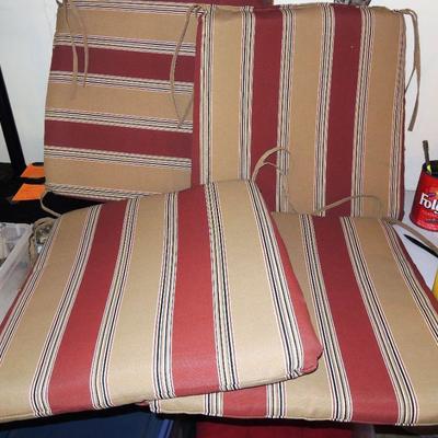 OUTDOOR CHAIR CUSHIONS: Tan/Wine - Set of 4