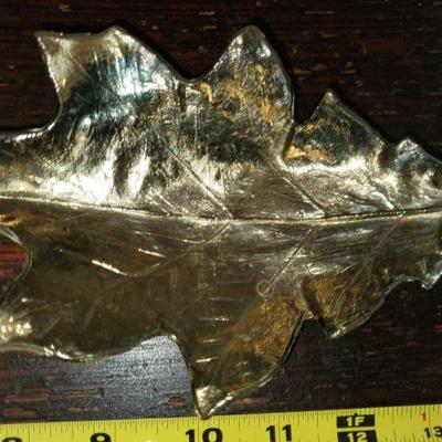 Gold Tone Leaf Dish