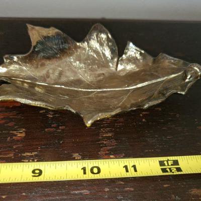 Gold Tone Leaf Dish