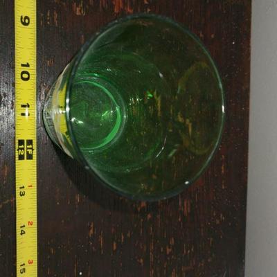 Green Floral Glass