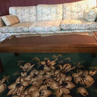 Coffee table with cane and glass $140