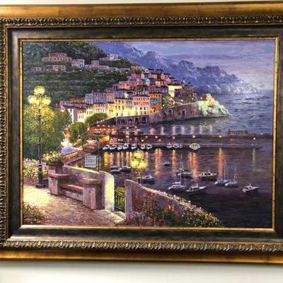 Framed Painting, large, roughly 3