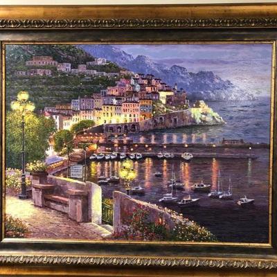 Framed Painting, large, roughly 3