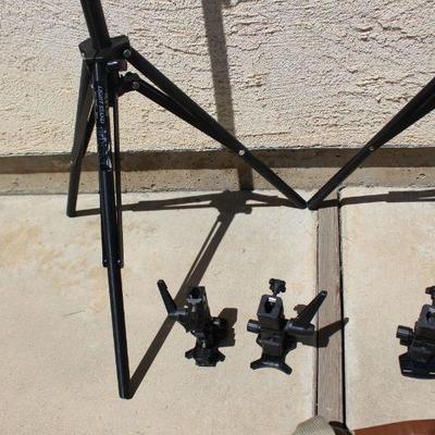 P15- Set 3 Tri Pods Light Stands Impact W/ Angle Clamps Dual Grip 