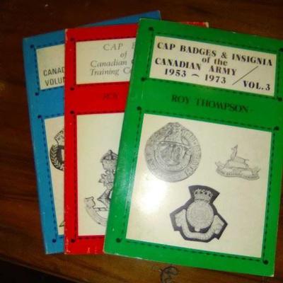 3 volumes of Cap Badges and Insignias of Canadian Army 