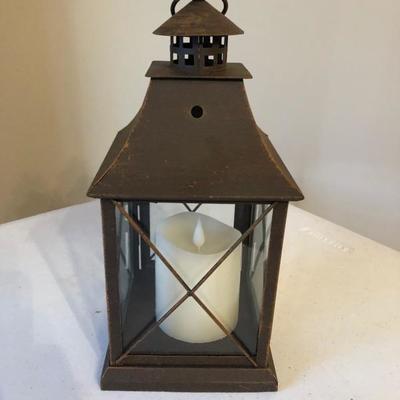 Copper finish lantern. 