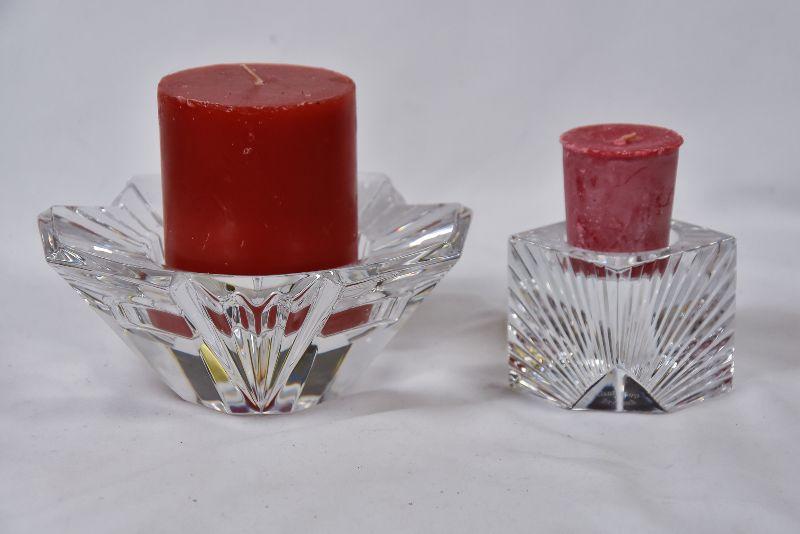 Lot 54 Heavy Lead Glass Candle Holders