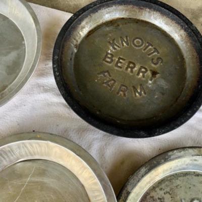 Antique / Vintage Old rustic pie tins Knottâ€™s Berry Farm And others