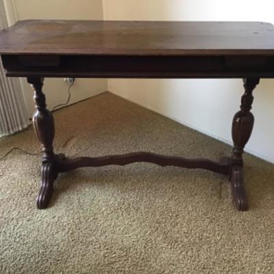 L-106 Vintage library table, side table with pull out Leaf