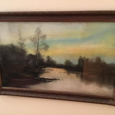 L-112 Arts and crafts pastel painting unsigned