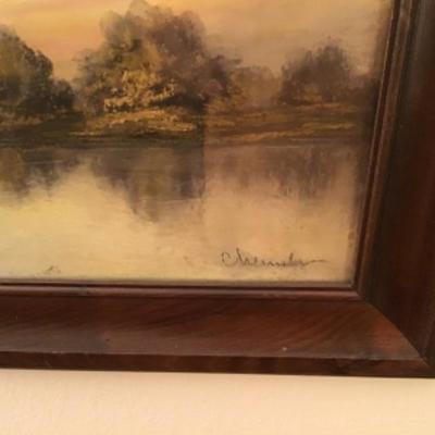 L-114 Arts and crafts pastel painting By listed artist, signed Chandler