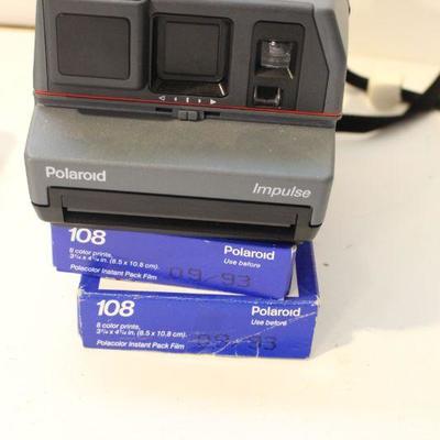 P27-Vintage Instant Camera Lot-Polaroid Impulse-Kodak Pleaser and 2 Polaroid Instant Pack Film 108