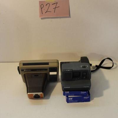 P27-Vintage Instant Camera Lot-Polaroid Impulse-Kodak Pleaser and 2 Polaroid Instant Pack Film 108
