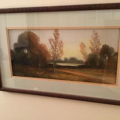 L-117 Arts and crafts pastel painting signed Dupree