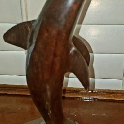 #82 Carved wood dolphin