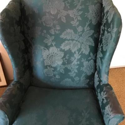 L-120 Green wing back chair