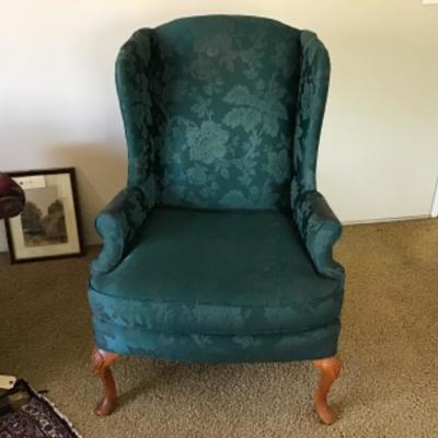 L-120 Green wing back chair
