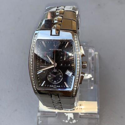LOT 6 Men's Accutron Lucerne diamond chronograph wrist watch 26E12