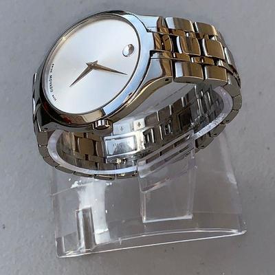 LOT 8 Movado men's 1085 Quartz stainless steel wrist watch 