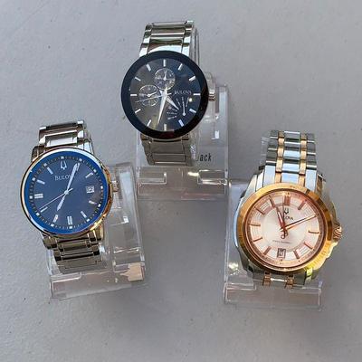 LOT 9 Three men's Bulova wrist watches 