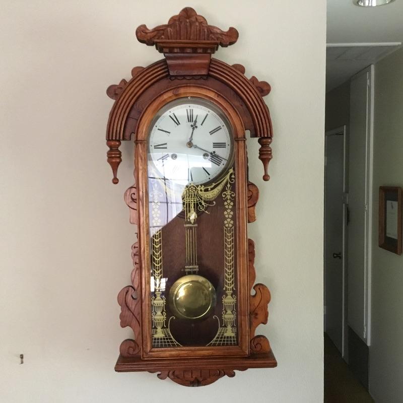 L130 Antique reproduction wall clock works.