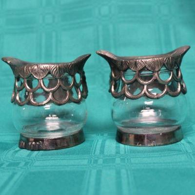 Pair of Owl Votive Candle Holders