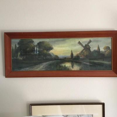 L-135 Arts and crafts pastel painting, Sign by mystery artist