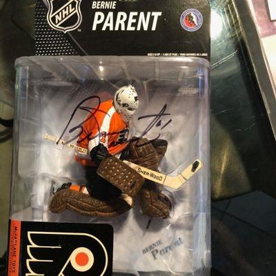 Bernie Parents Signed Figurine and Picture