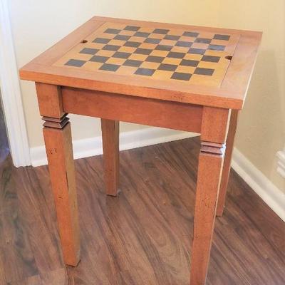 Lot #17  Pottery Barn Game Table - Chess, Checkers, Backgammon
