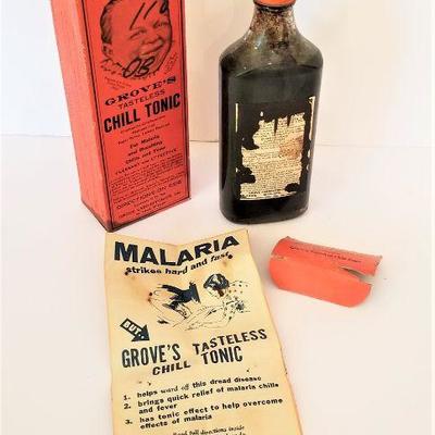 Lot #28  Early 20th Century Patent Medicine - Grove's Testless Chill Tonic