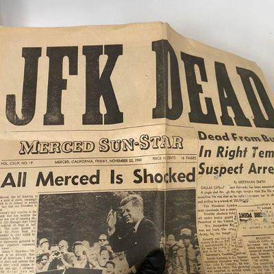 JFK Dead Merced Sun Star 1963