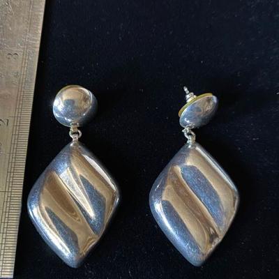 Vintage sterling hollow earrings